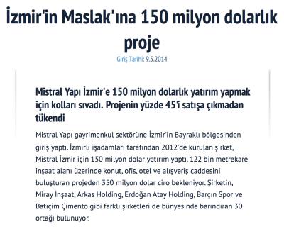 www.emlak.sabah.com.tr - İzmir’in Maslak’ına 150 milyon dolarlık proje